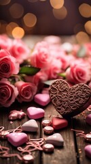 Fototapeta na wymiar valentine's day, chocolate, chocolate gift