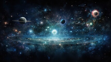 Obraz na płótnie Canvas Celestial Observatory Ethereal Beings Among the Stars