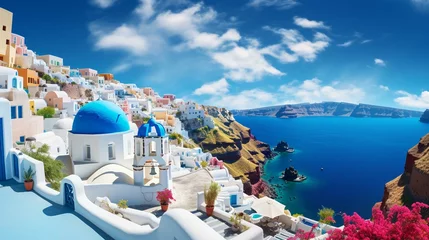 Tuinposter Whimsy and wonder sing through the picturesque islands and islets of Greece. © Ahtesham