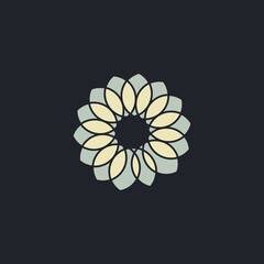 Abstract elegant flower logo icon vector design. Universal creative premium symbol. Graceful jewel boutique vector sign.