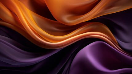 Obraz premium Bright draped silk backdrop. Satin luxury curtain background. Shiny liquid fabric.