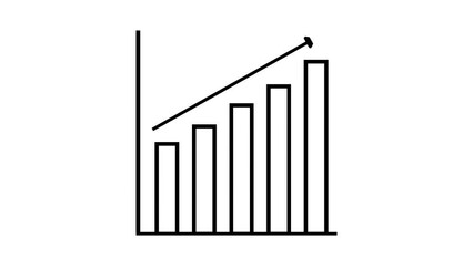 Simple animated Icon growing graph on white background. motion graphics
