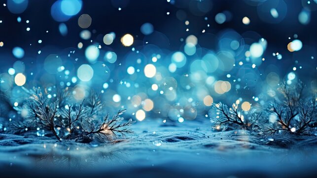  a close up of a snow covered ground with a blurry image of snow flakes and snow flakes.