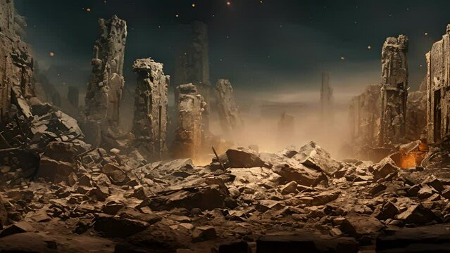 Ancient ruins shook around them as a low roar rumbled deeply beneath the ground that heralded the force of an almighty earthquake.