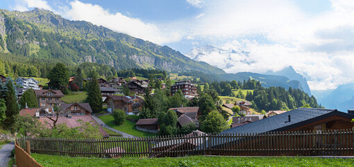 beautiful tourist destination Wengen, Bernese Oberland