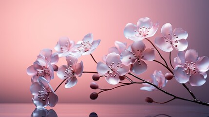  a group of pink flowers sitting on top of a table next to each other on a pink and pink background.