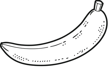 colouring sheet for kids with a banana vector illustration