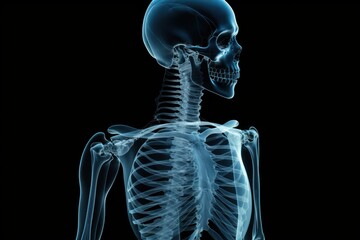 X-ray or radiograph of man showing anatomy of bones and joint of human patient in medical clinic