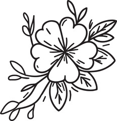 Realistic Catharanthus flower coloring pages, Madagascar periwinkle drawing, periwinkle drawing, flower cluster drawing, Cute flower coloring pages, illustration vector art, black periwinkle tattoo