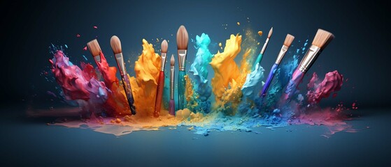 colorful Brushes set photography