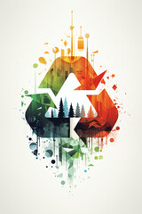 Green Solutions: Icons and Graphics Symbolizing Reuse and Recycling
