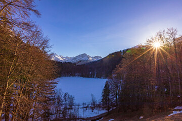 Freibergsee - Allgäu - Winter - Oberstdorf - Schnee - Sonnenuntergang
