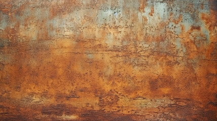 Old grunge copper bronze rusty metal texture background effect. Generative AI