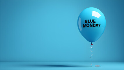 blue balloons with a blue Monday theme