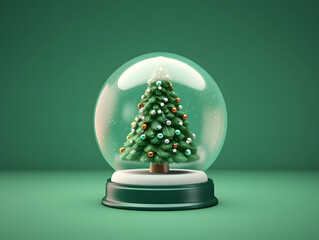 Christmas tree in snowglobe: Yuletide Elegance