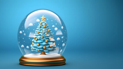 Magical Centerpiece: A Snowglobe Adorning a Christmas Tree