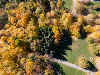 Autumn view of South Park in city of Sofia, Bulgaria