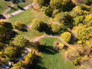 Autumn view of South Park in city of Sofia, Bulgaria