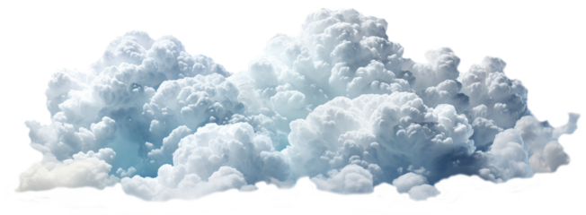 A thick blue-tinged cloud. Isolated on a transparent background
