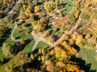 Autumn view of South Park in city of Sofia, Bulgaria