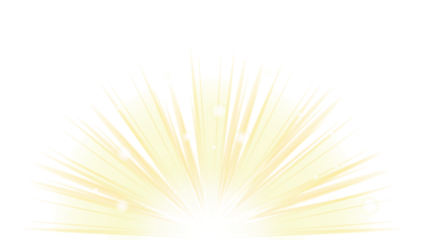 Gold shiny sun PNG for graphic design 