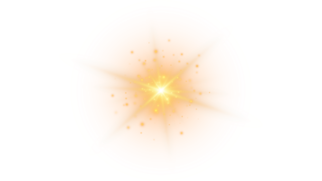 Gold shiny star with sparkles png for graphic design