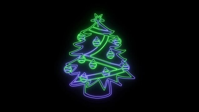 Animation showing a glowing christmas icon