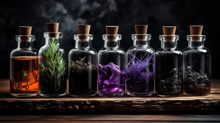 Obraz na płótnie Canvas Medicinal herbs and tinctures.Generative AI