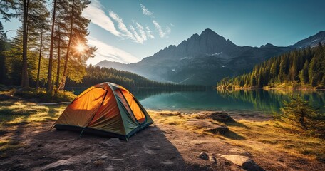 tourist tent with stunning view