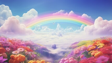 Obraz na płótnie Canvas Design a rainbow in the sky with 
