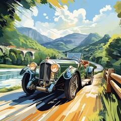 High speed car light canvas painting ideas wallpaper image AI generated art