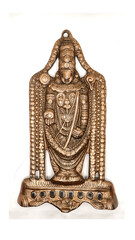 isolated venkateshwara tirupati balaji ancient statue, an idol made of copper with great details...
