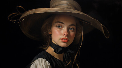 portrait of a girl in a hat
