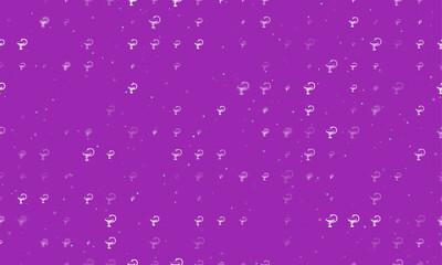 Seamless background pattern of evenly spaced white medicine symbols of different sizes and opacity. Vector illustration on purple background with stars