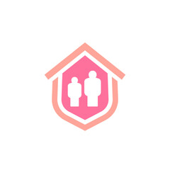 shelter logo, safe house vector icon on white