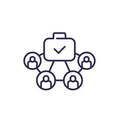 ESOP icon, Employee stock ownership plan line vector