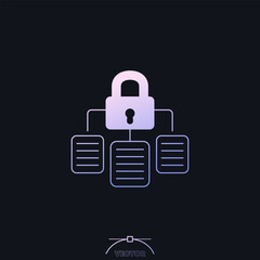 document protection and data security icon with gradient