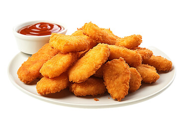 Crispy Chicken Nuggets on transparent background.