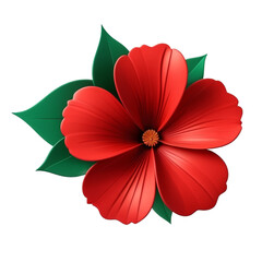 red hibiscus flower on transparent background PNG image