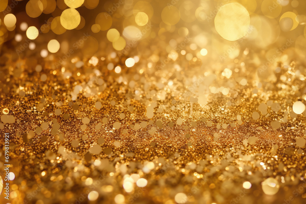 Wall mural abstract golden twinkle background