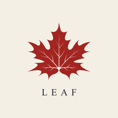 maple leaf line art logo design vector. - obrazy, fototapety, plakaty