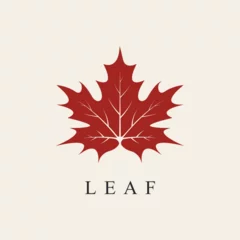 Foto op Plexiglas maple leaf line art logo design vector. © hry354