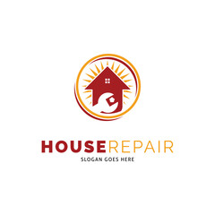 House Repair Icon Vector Logo Template Illustration Design