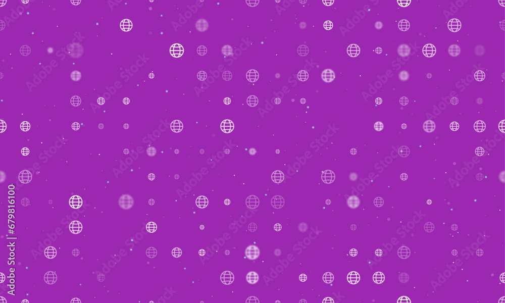 Poster seamless background pattern of evenly spaced white web symbols of different sizes and opacity. vecto
