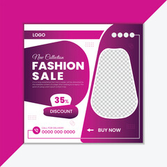 Instagram post template for fashion sales. Social media post template for urban fashion.