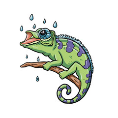 Cute Chameleon vector illustration