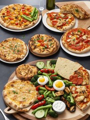 Fototapeta na wymiar A Delicious Array of Pizza Delights