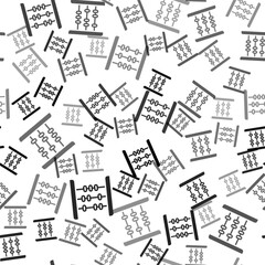 Black Abacus icon isolated seamless pattern on white background. Traditional counting frame. Education sign. Mathematics school. Vector
