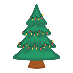 Colored christmas tree sketch icon Vector illustration