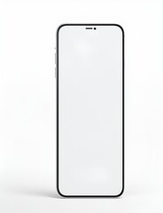 An iPhone with a Blank Screen on a White Background